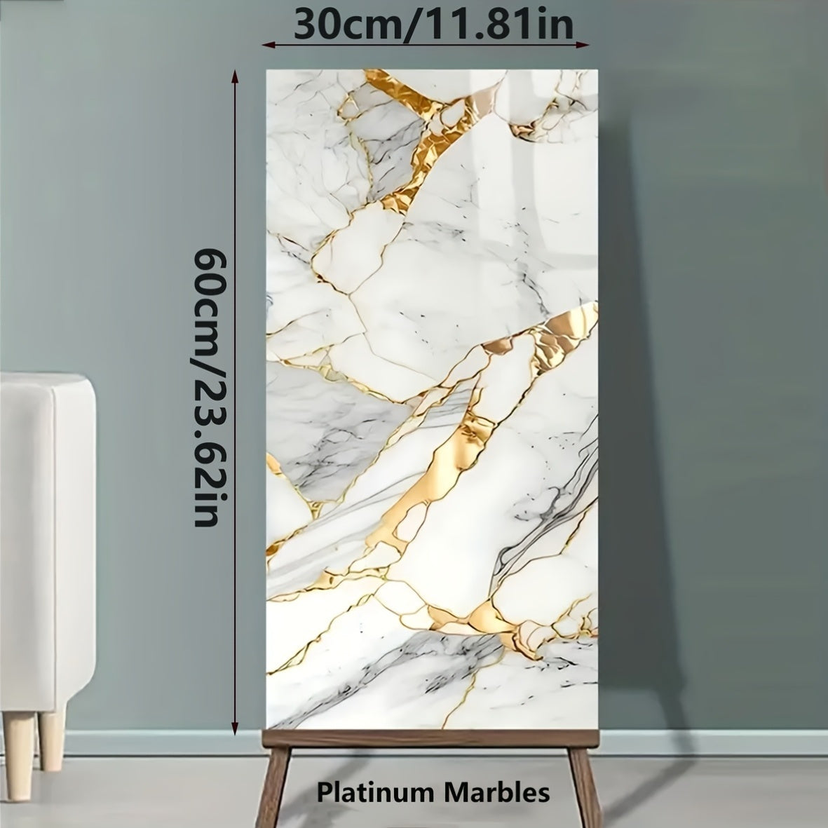 20 Marble Effect Waterproof PVC Wall Stickers for Kitchen Bathroom Tile Decals Self-Adhesive