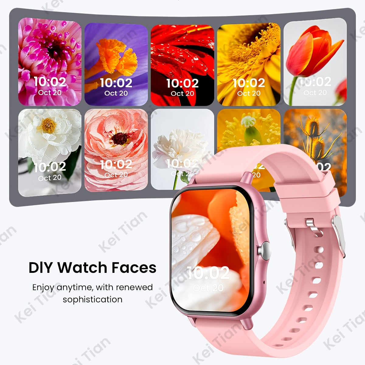 Smartwatch for iPhone and Android with Call Answering 4.65cm Touch Screen Fitness Tracker