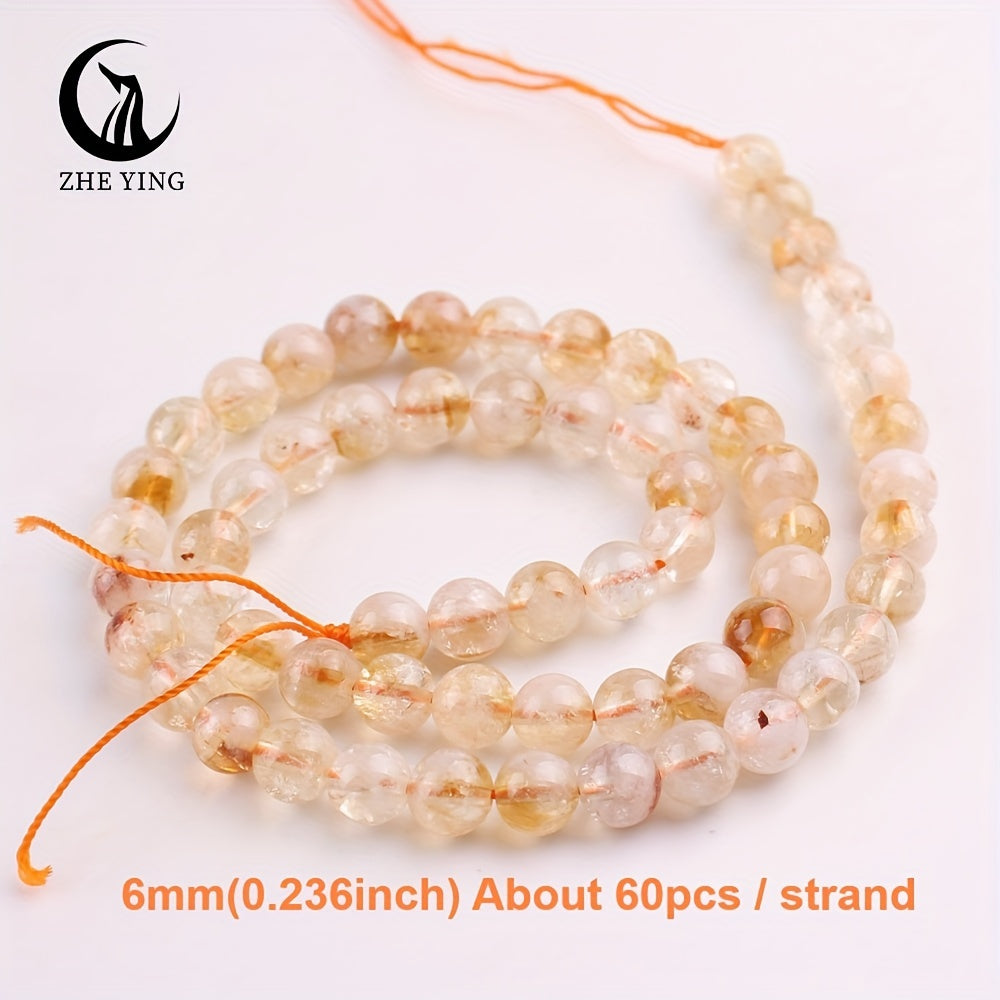 Jewelry Making Set with Citrine Natural Stone Beads for Bracelets and Necklaces 4-10mm
