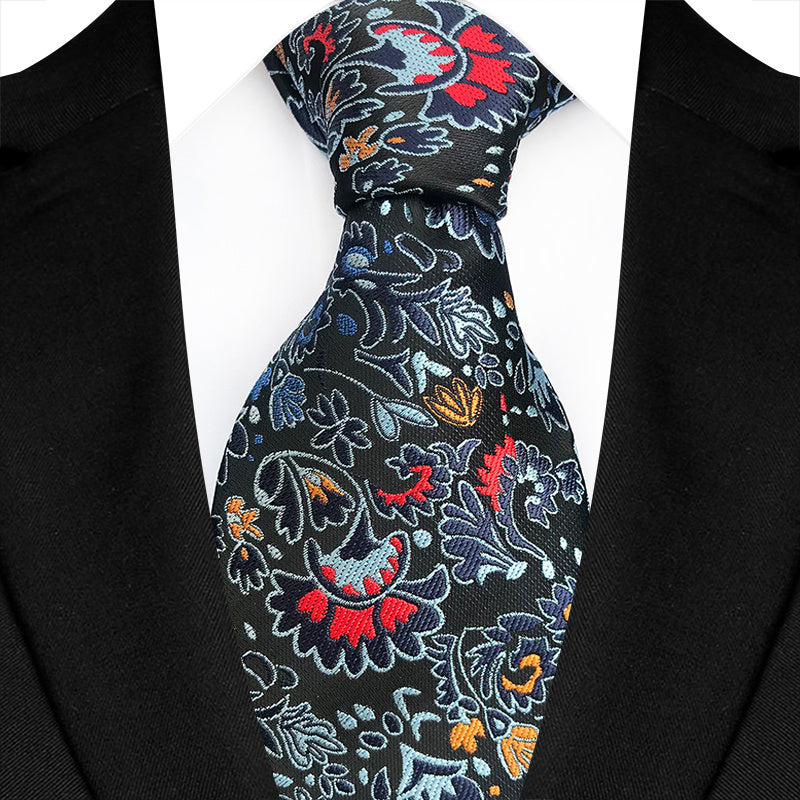 Men's Paisley Waist Flower Tie for Formal Business and Casual Wear