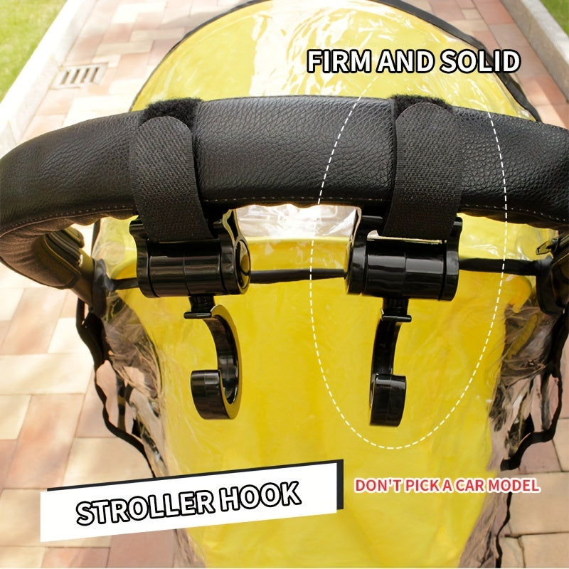 360° Stroller Hooks for Diaper and Shopping Bags Compact Durable Design
