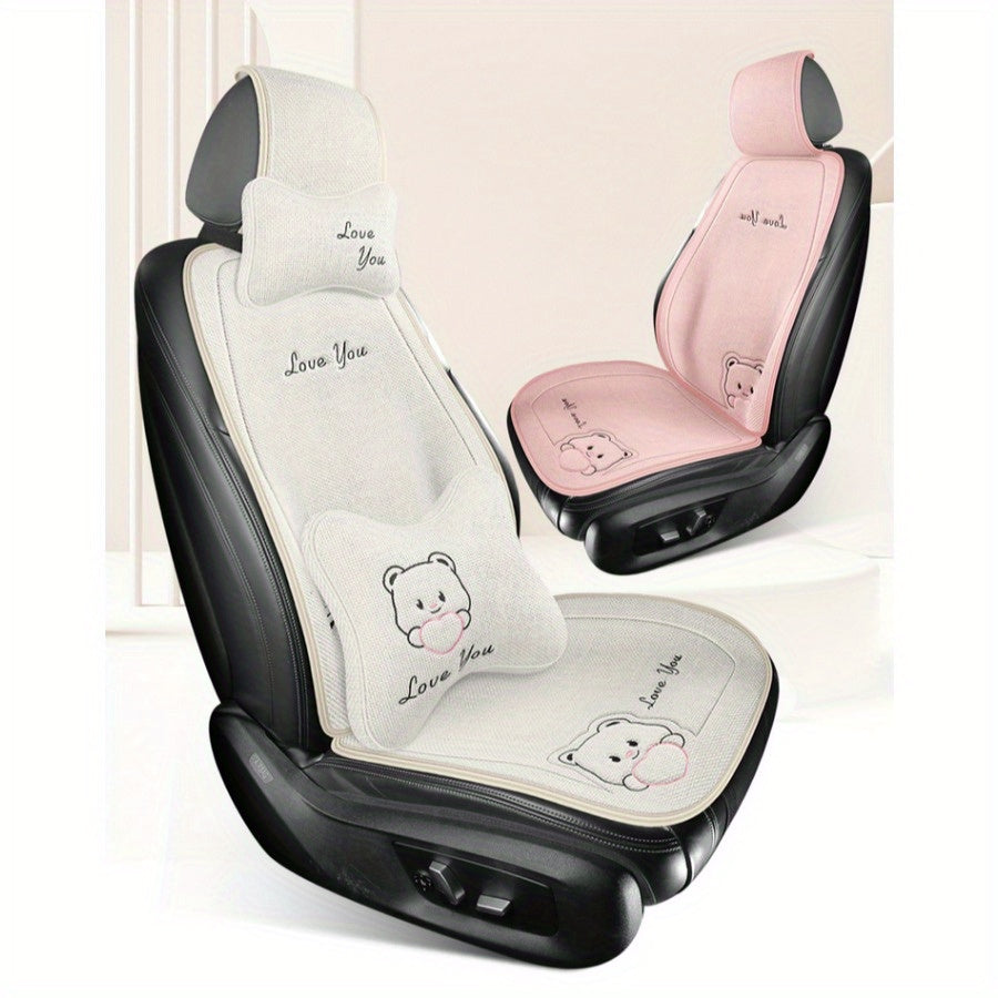 Summer Car Breathable Seat Cushion Set with Headrest and Waist Support