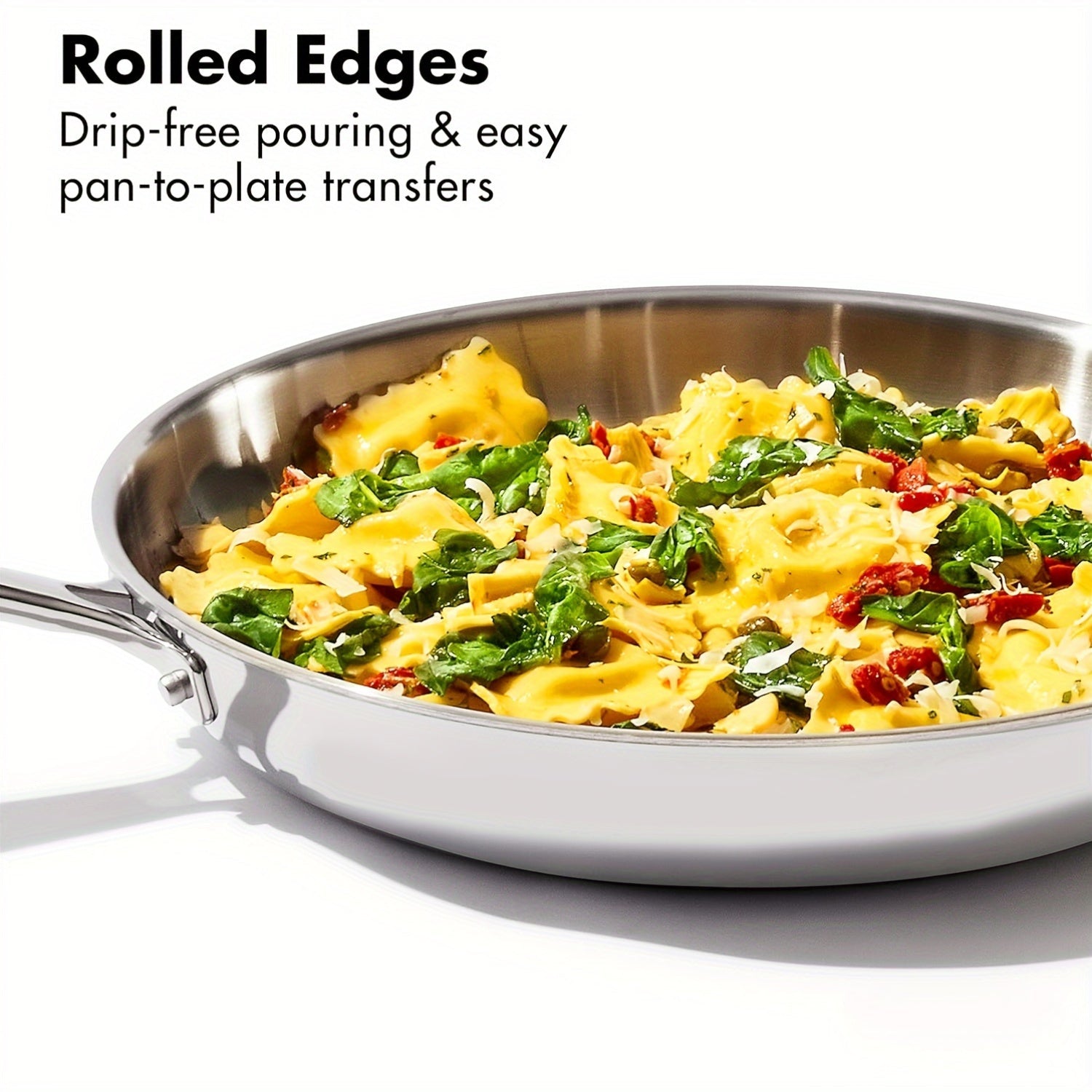 Juego de sartenes antiadherentes de acero inoxidable apto para horno y compatible con inducción