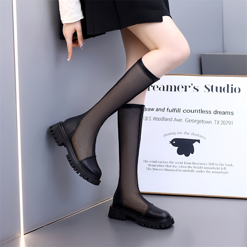 Women High Boots Polyurethane Casual Riding Shoes Large Size 43