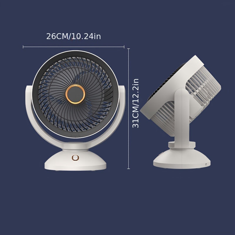 USB Desktop Fan with 4-Speed Settings, Removable Mesh Cover for Cooling Rooms