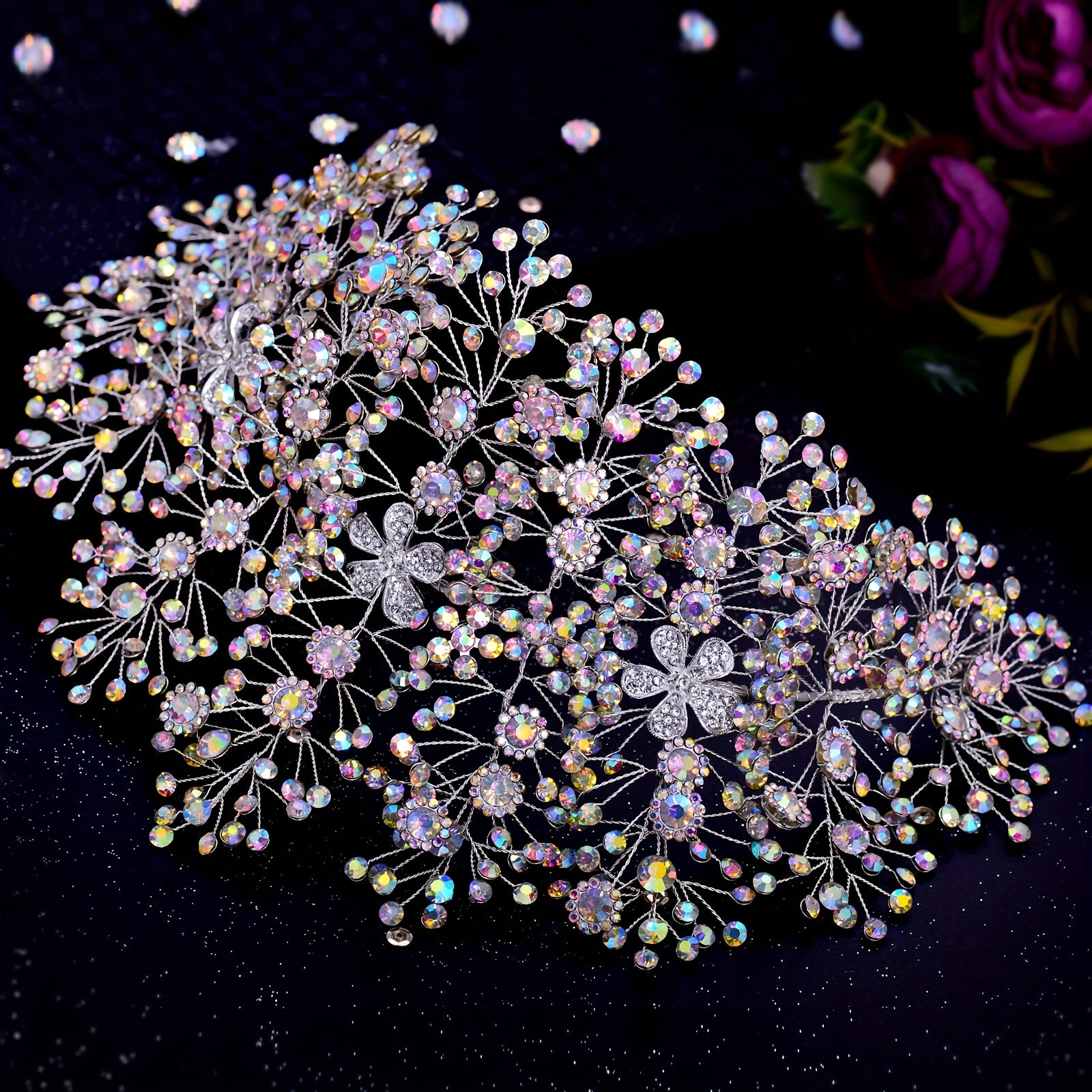 Women's Bridal Wedding Hair Jewelry Rhinestone Headpiece Accessories