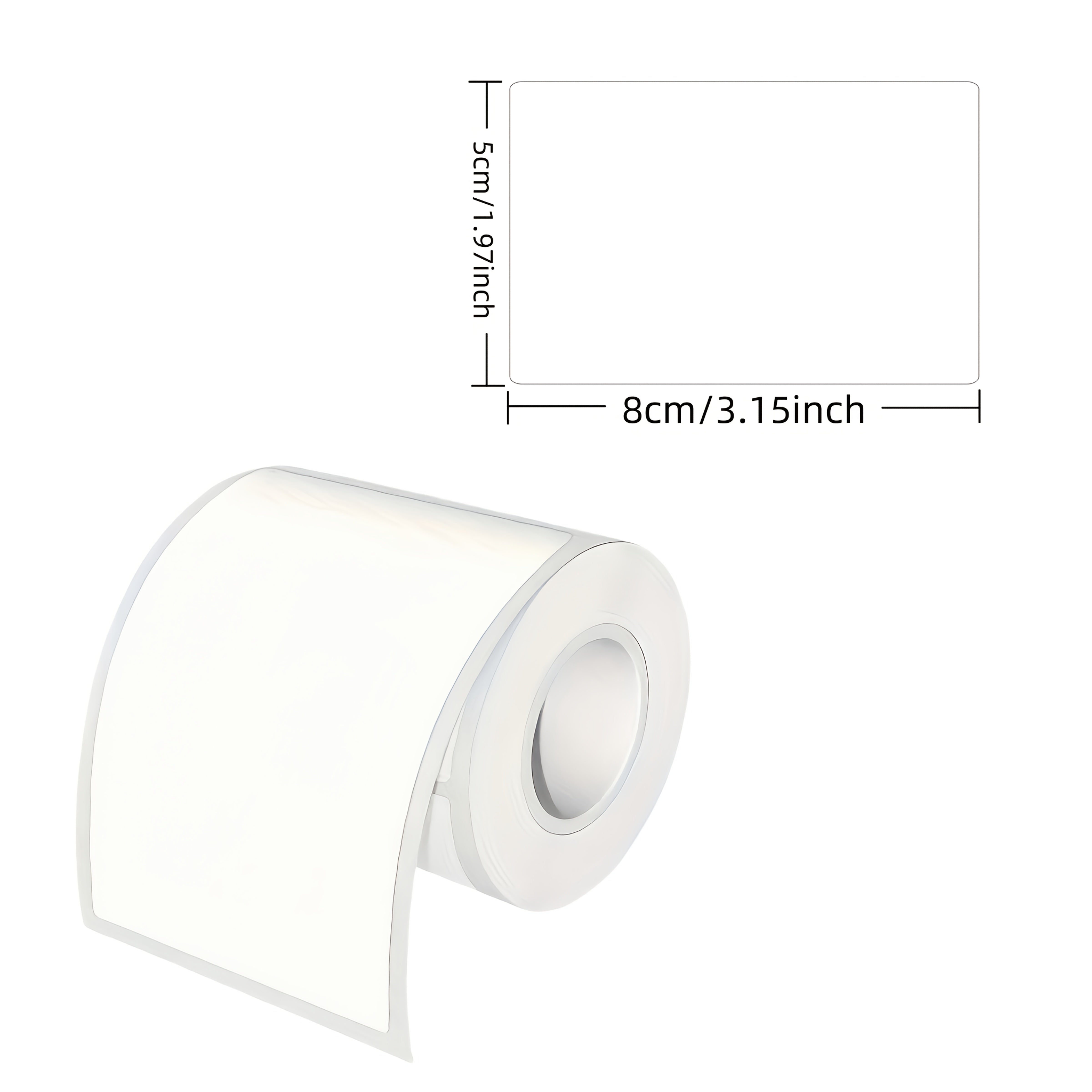 White Self-Adhesive Label Stickers Roll 5x8cm for Gift Home Labeling