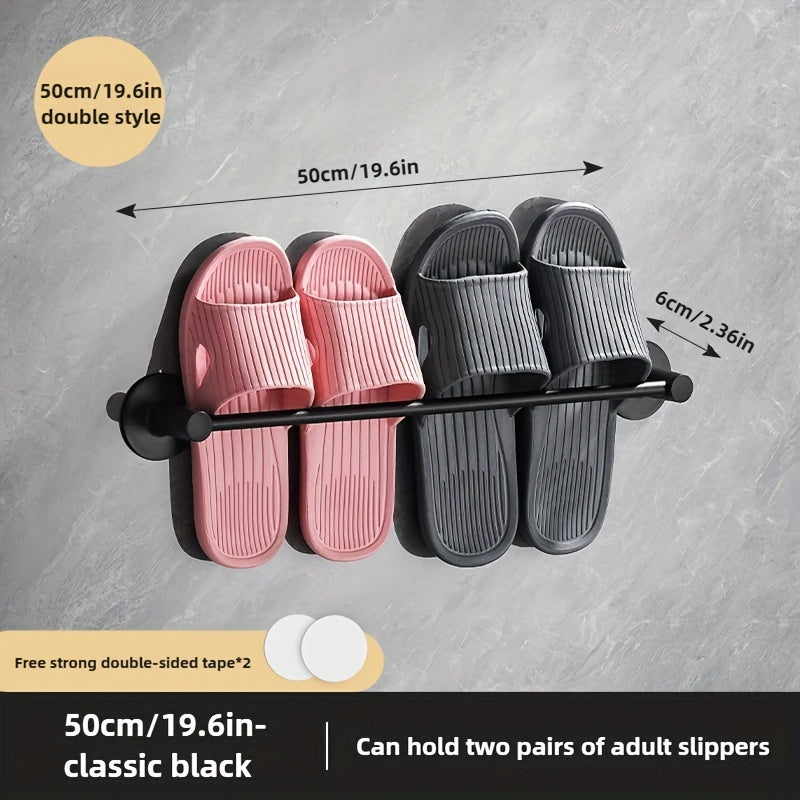 Wall-Mounted Slipper Rack Holds 1 Pair Shoes Towels Waterproof Plastic