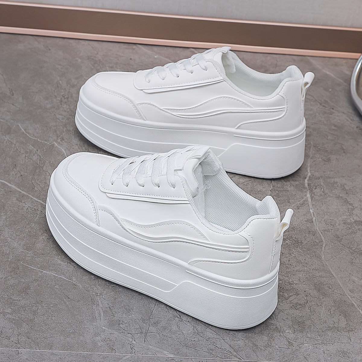 Women's Low-Top Lace-Up Sneakers White Casual All-Day Comfort