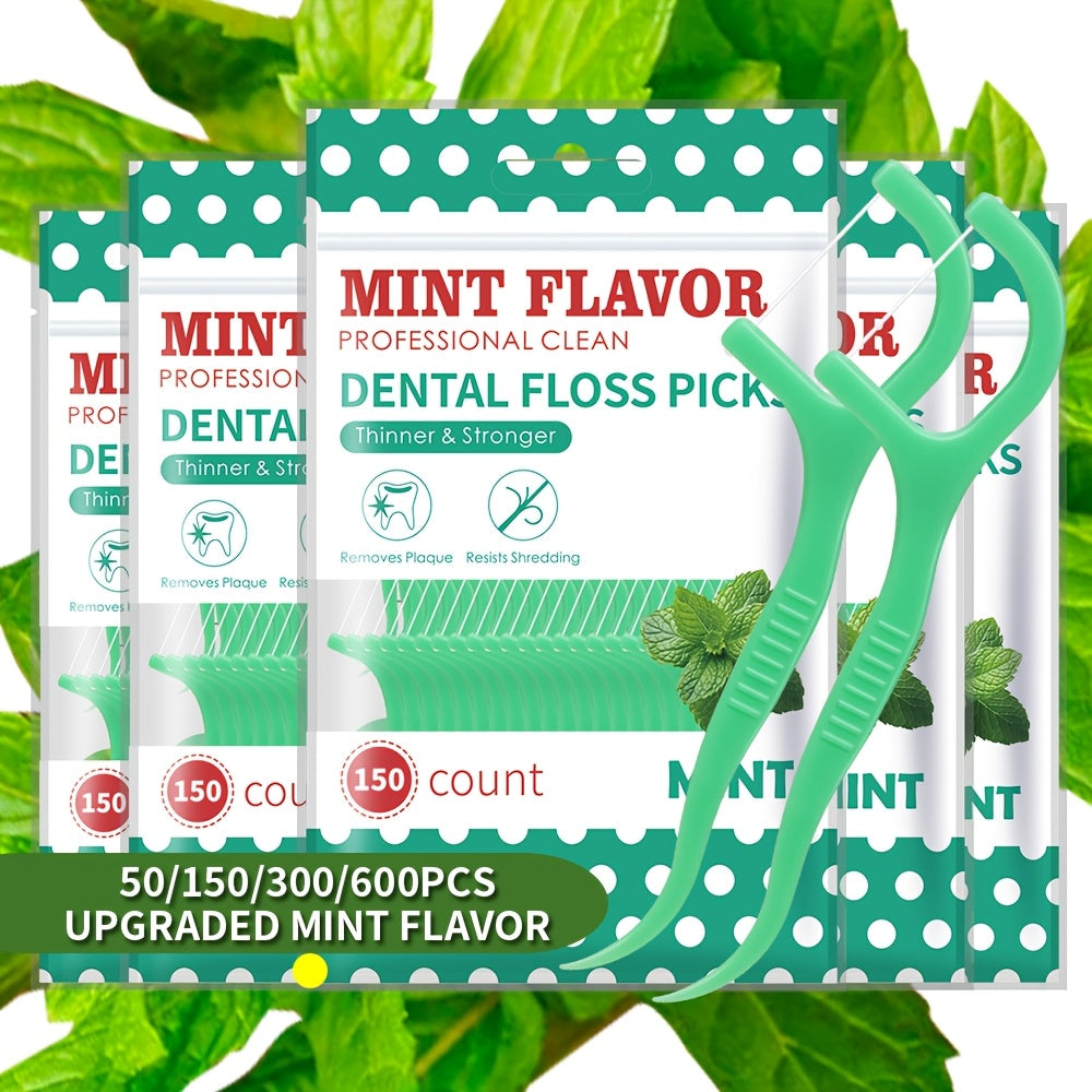 Disposable Dental Floss Sticks for Travel Mint Flavor 50/150/300/600pcs