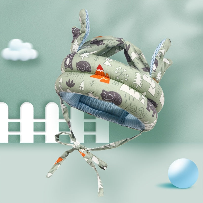 Children's Breathable Safety Hat for Learning to Walk Anti-Fall Collision All Seasons Green Pink