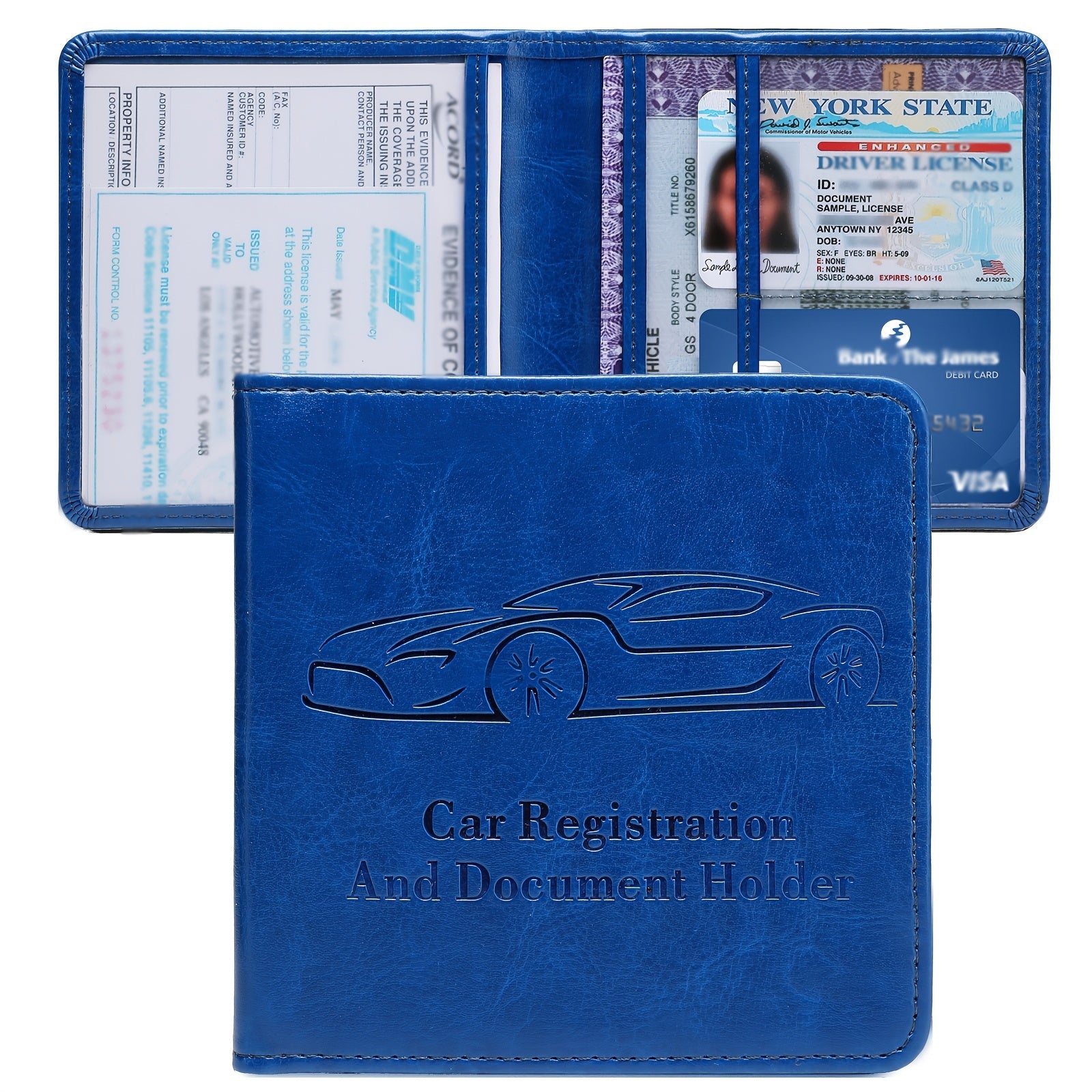 Мужской органайзер для водительских удостоверений и страховки из ПВХ с несколькими отделениями