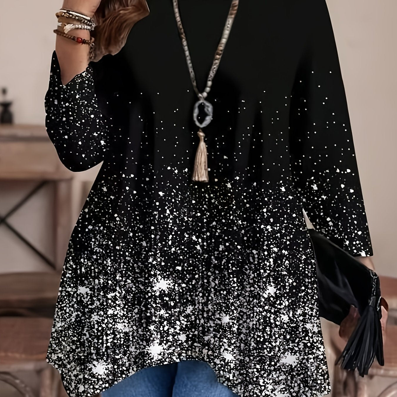 Plus Size Floral Print T-Shirt Women’s Casual Short Sleeve All-Season Top