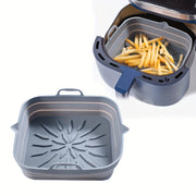 Foldable Square Air Fryer Tray with Silicone Baking Pad Reusable High-Temperature