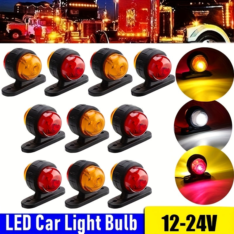 10 dona 12-24V ikki tomonlama avtomobil yuk mashinasining indikator lampalari Qizil Amber Blinker Signal