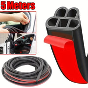 Car Door Trunk Seal Strip Black Red Rubber Soundproof Weatherstripping 5M
