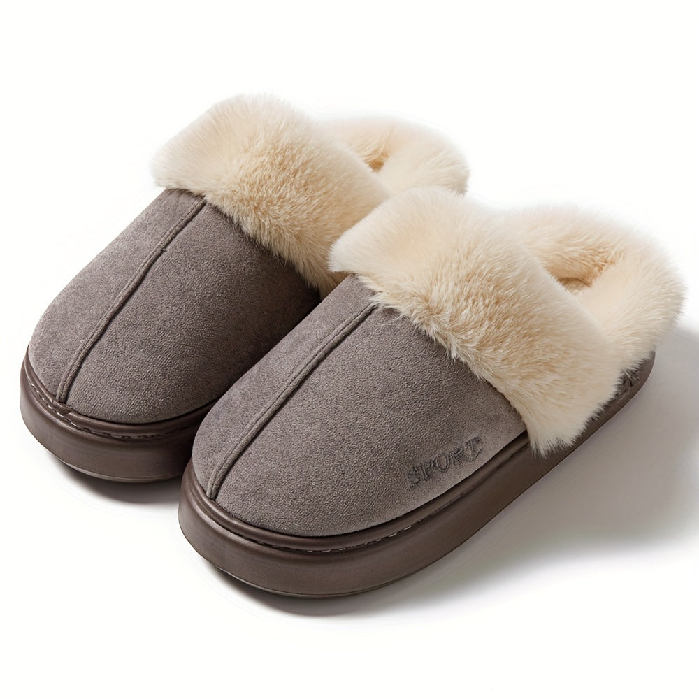 Women's Winter Slippers Non-Slip Thick Sole Fluffy Cuff Indoor Indoor Use
