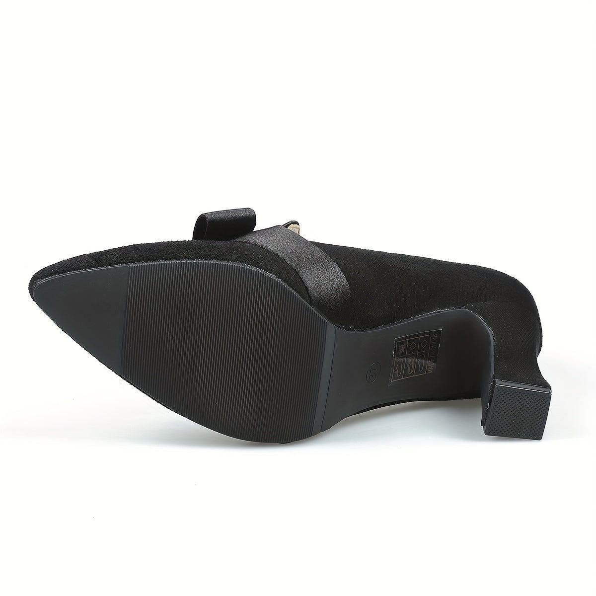 Ayollar uchun bir rangli bowknot slip-on nuqtali oyoq boti konusli tagli poyafzal