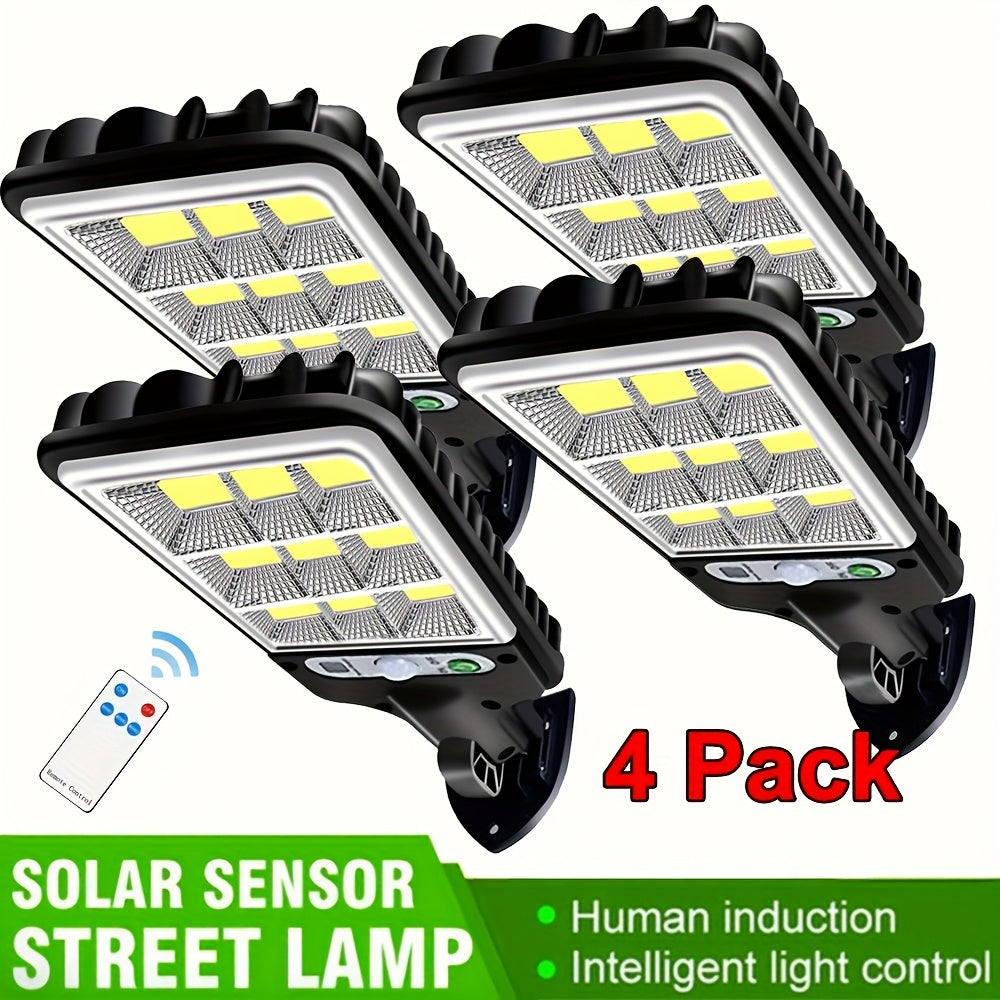 4pcs Solar Motion Sensor Lights with Controller for Garden Garage Backyard