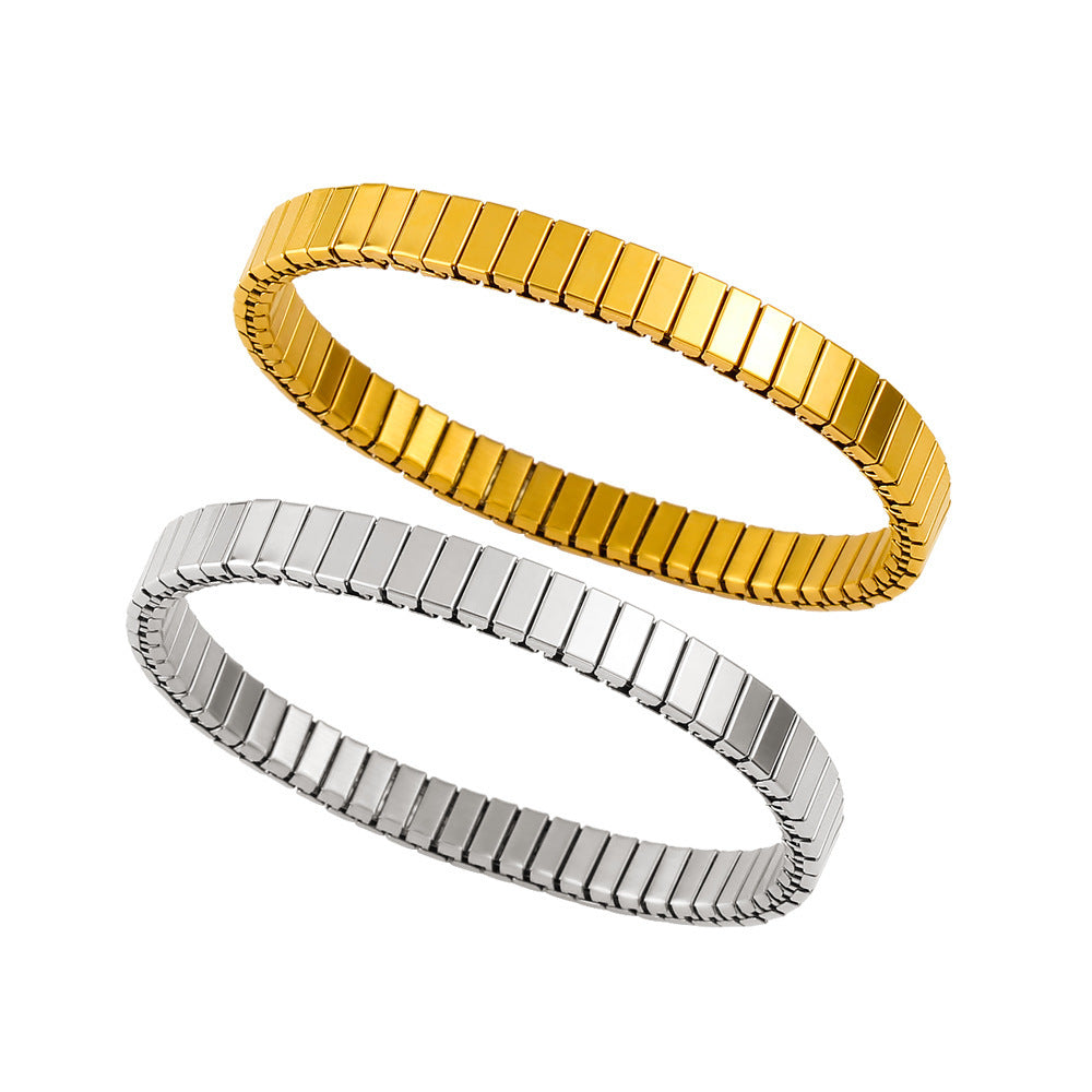 Titanium Steel Bracelet 18K Gold Plated Japanese Korean Inspired Stylish Versatile Jewelry