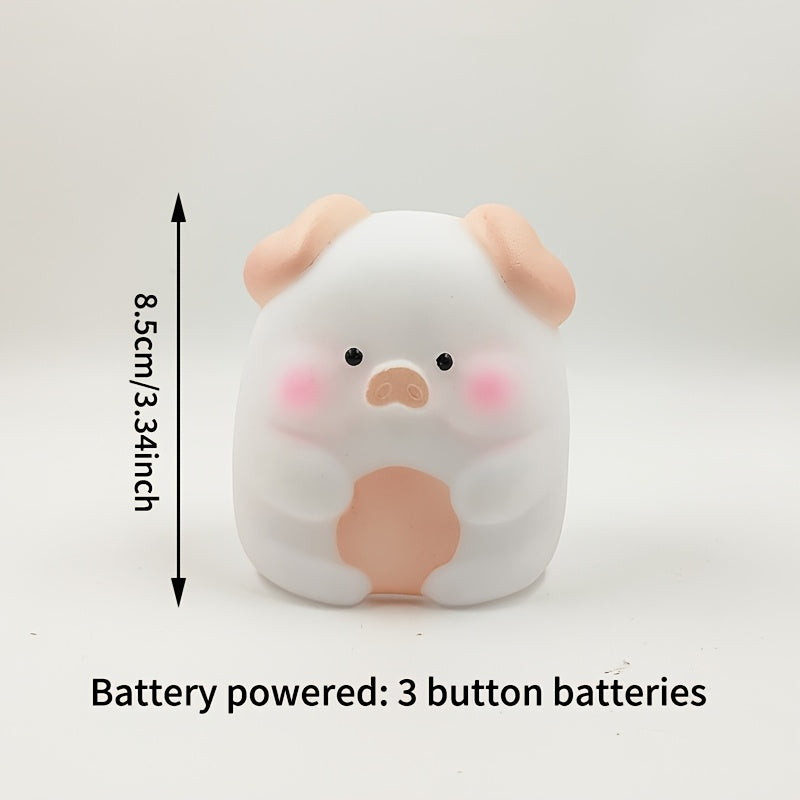 Luz nocturna de cerdito adorable, suave y flexible, decoración para dormitorio, regalo