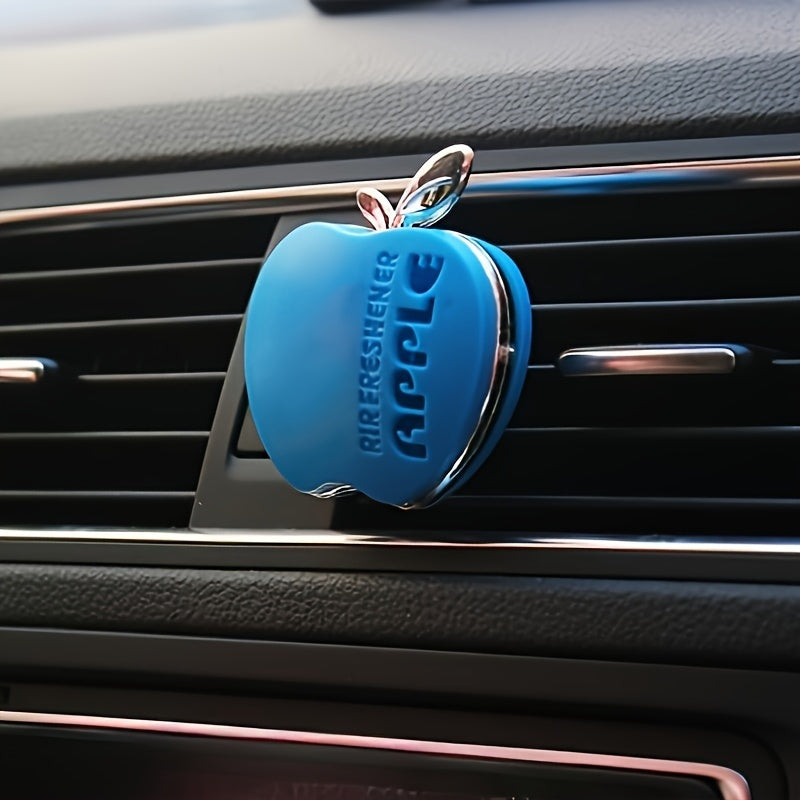 Pink Apple-Shaped Car Air Freshener with Floral Scent and Vent Clip