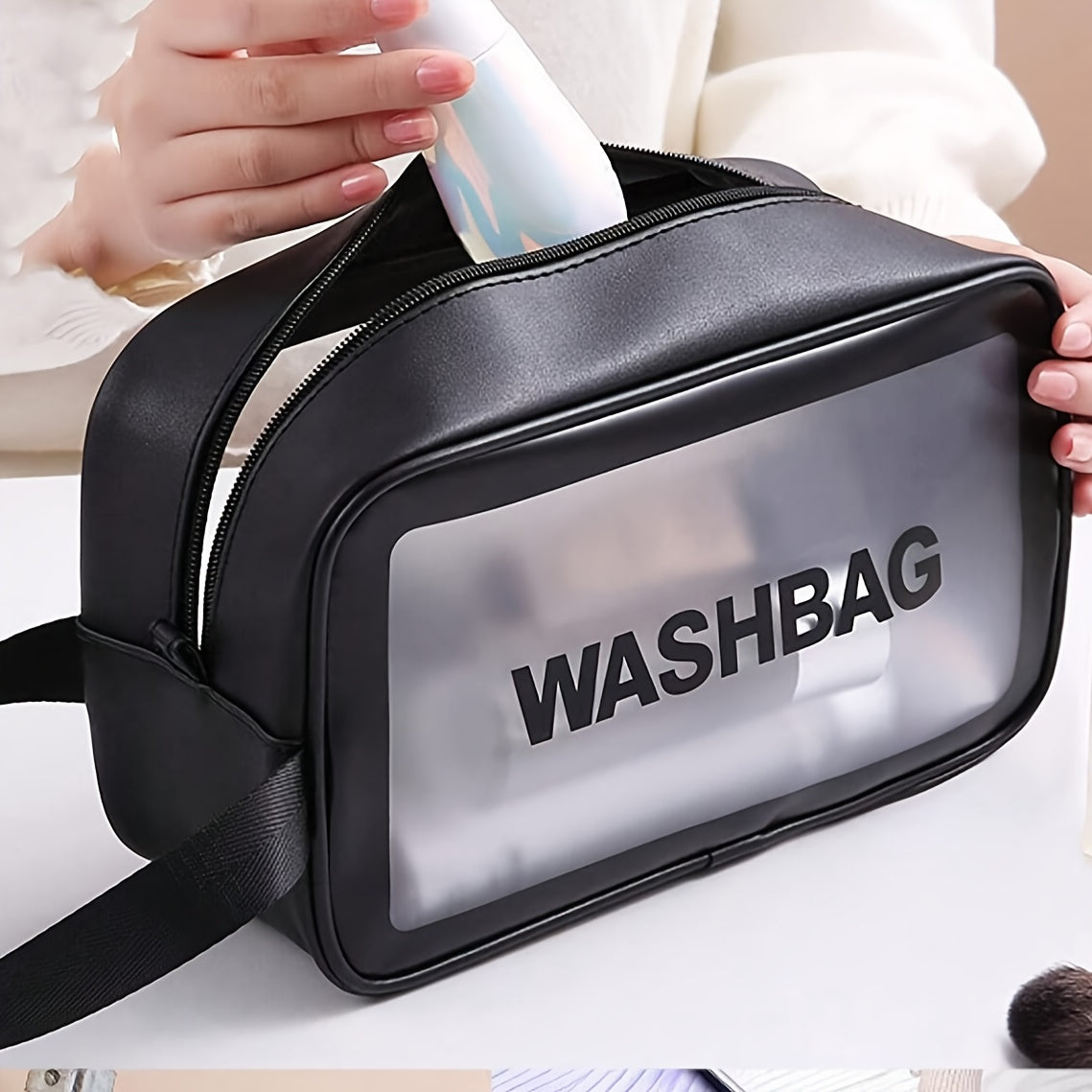 Naylon tolalar bilan makiyaj cho'tkasi to'plami, ABS plastik tutqichlar, uniseks yuvish sumkasi, kirpik buruvchi, gubkalar, silikon tozalash idishi, palma cho'tkasi - fondyot, qizarish va kukun qo'llash uchun to'liq to'plam