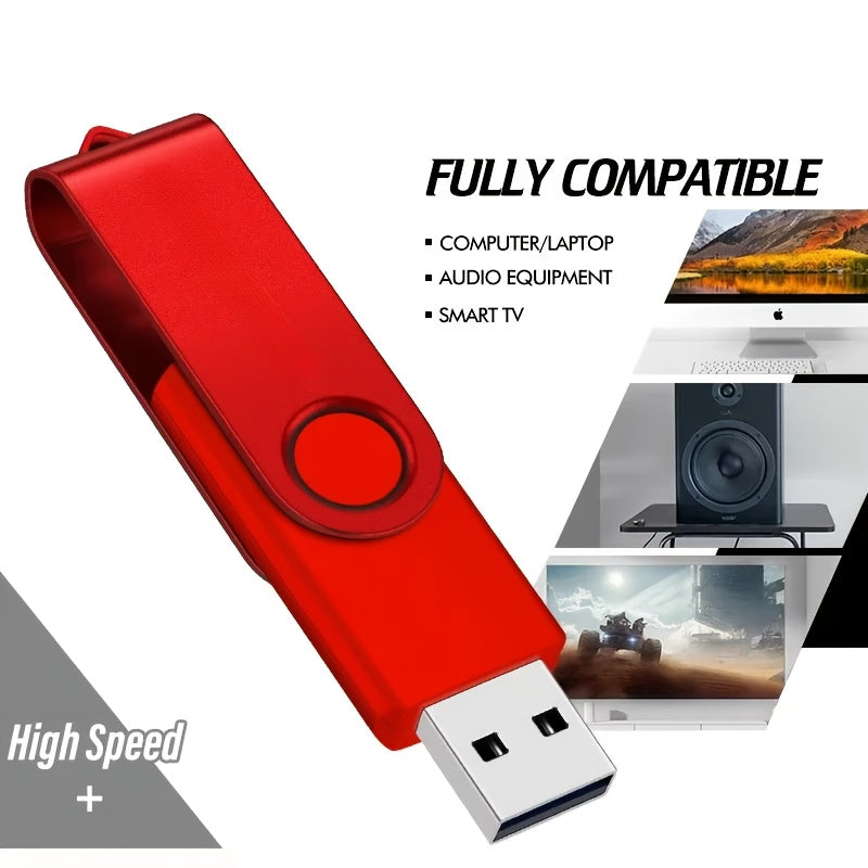 10 ta rang-barang metall USB flesh-disklar, haqiqiy sig'imi 128MB, 4GB, 8GB va 16GB o'lchamlarida. Bepul kalit zanjiri kiritilgan.