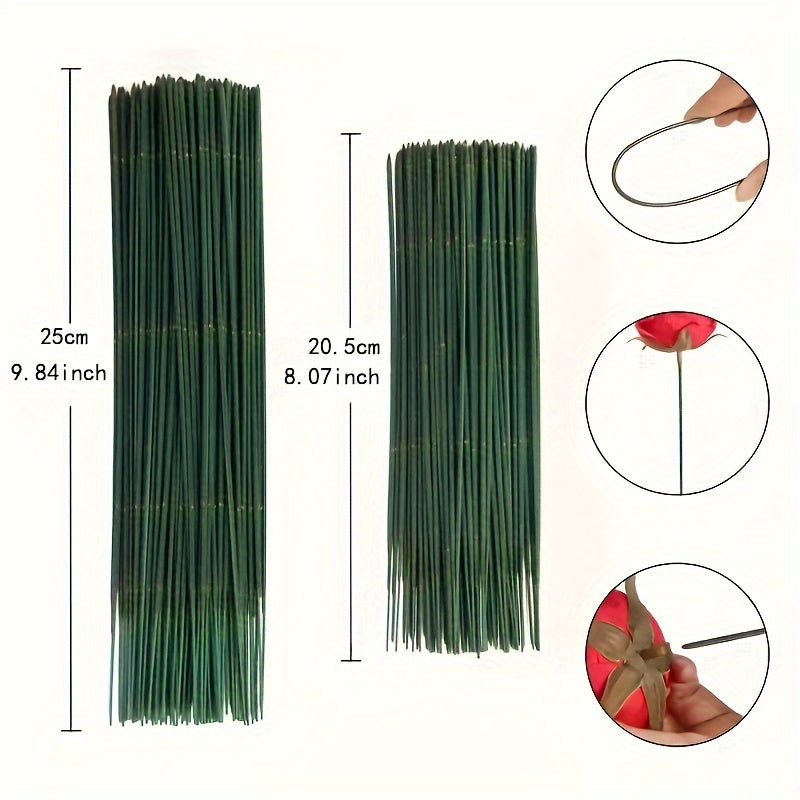 Plastic-Coated Iron Flower Stems for Artificial Flowers Wedding Decor Pack of 50 100 200