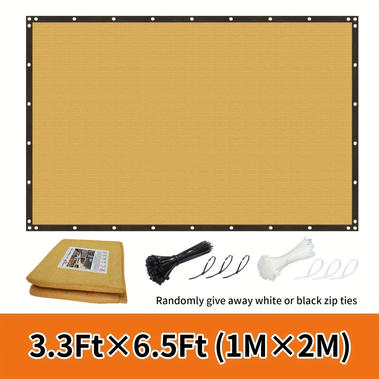 Outdoor Privacy Screen Fence Windproof Sun Protection Decorative Wall Mounted Barrier Black or White Ties Included