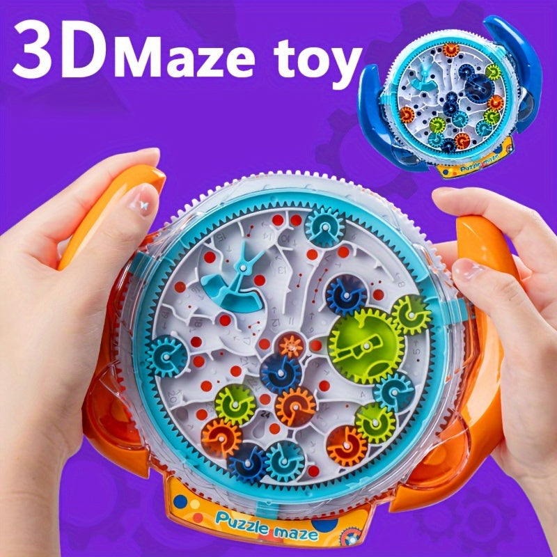 Puzzle Toy for Kids Age 3+ Maze Challenge Gear and Balance Control Game in Orange Blue and Mixed Colors