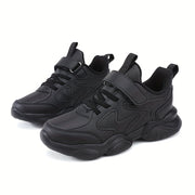 Boys Casual Sneakers Geometric Design Lightweight EVA Sole Breathable Fabric Outdoor Athletic Shoes