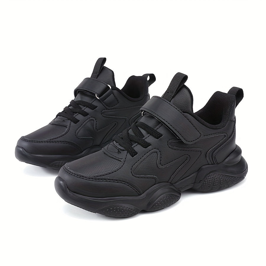 Boys Casual Sneakers Geometric Design Lightweight EVA Sole Breathable Fabric Outdoor Athletic Shoes