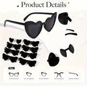 Set of 18 Bridesmaid Hair Scrunchies and Flower Hair Claws with Heart Glasses Wedding Accessories