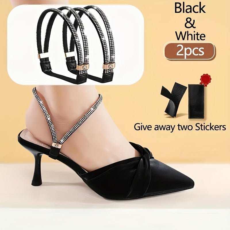 Women's Elegant Crystal Heel Strap Adjustable Lightweight Shoes Accessory