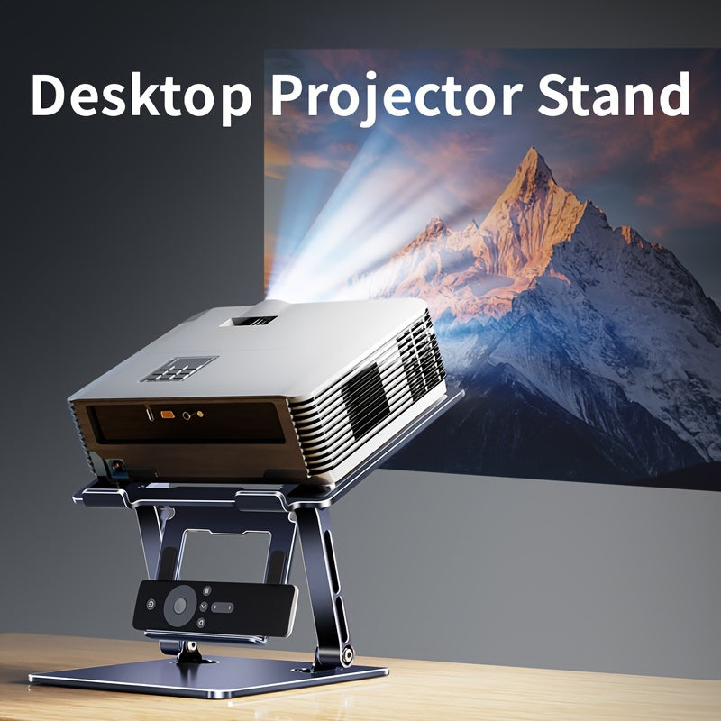 Adjustable Alloy Projector Stand with Phone and Remote Holders for Home and Outdoor Cinemas