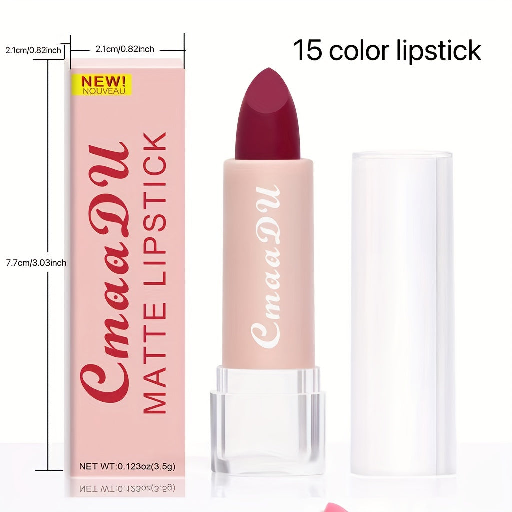Set de barras de labios mate de terciopelo para mujer, 15 colores, gloss de labios a prueba de agua y de larga duración