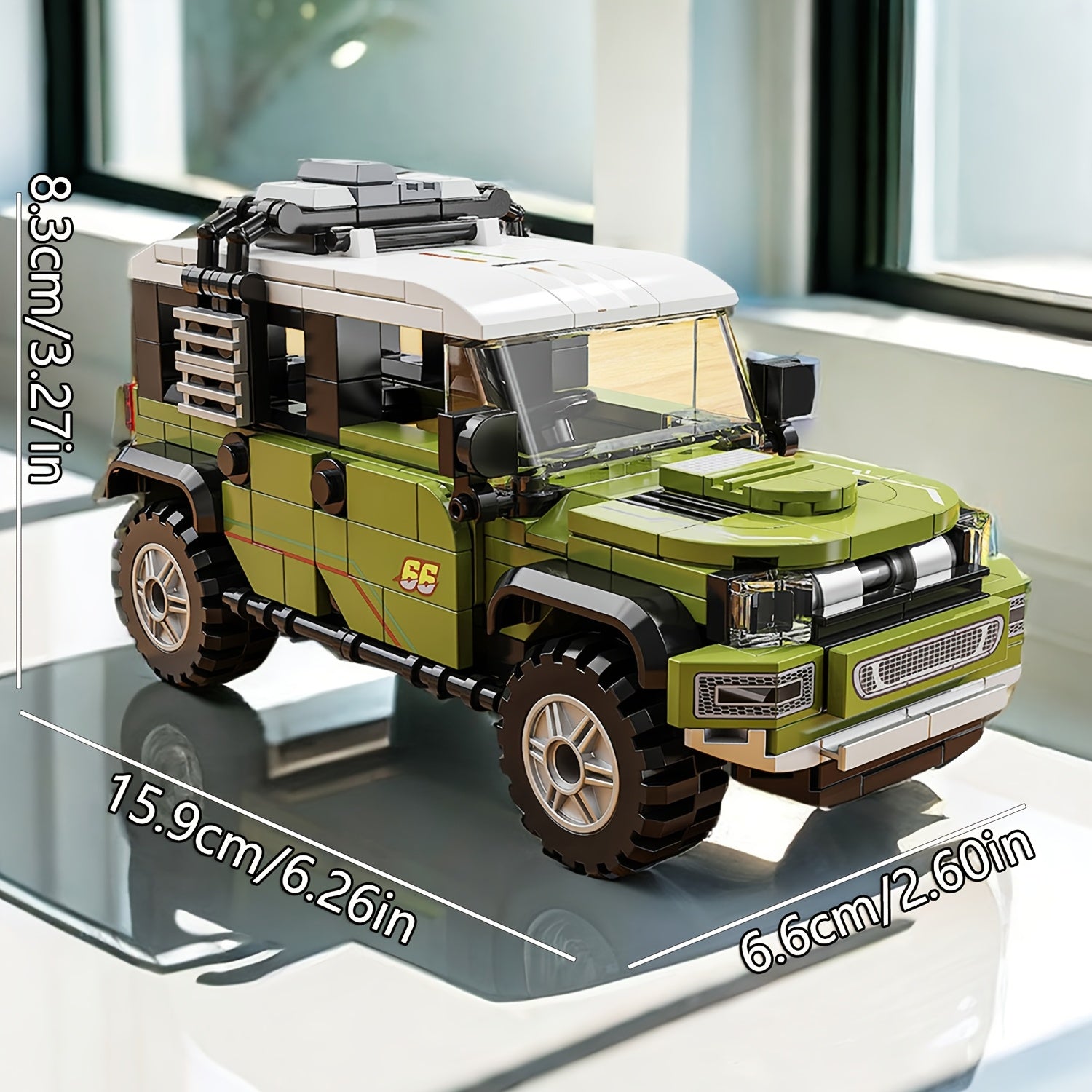 330-Piece Green Off-Road SUV Building Kit for Teens 6+ with ABS Blocks