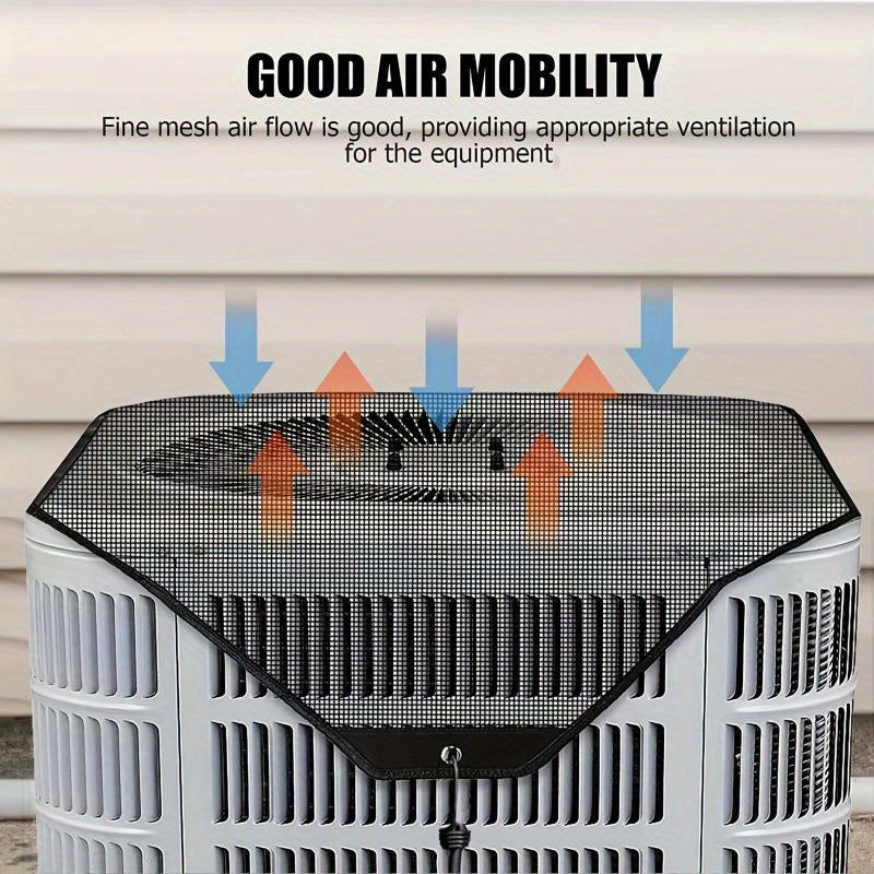 Black Oxford Cloth Air Conditioner Cover for External Units 81cmx81cm Mesh Protection