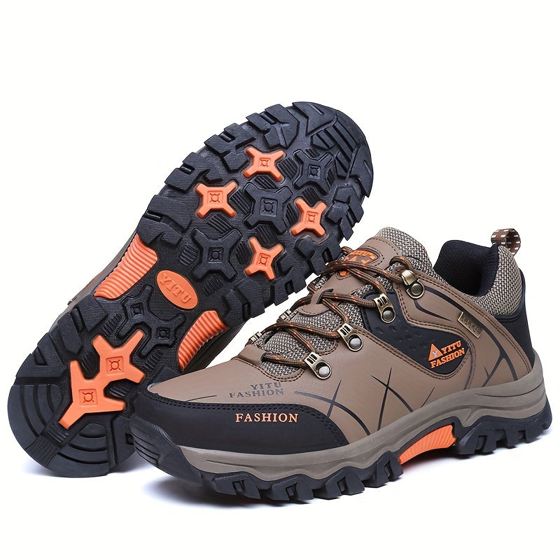 Men's Lightweight Water-Resistant Hiking Boots Rubber Sole Fabric Insole All-Season