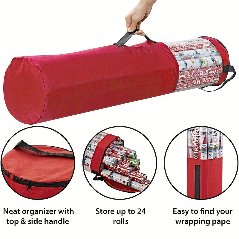 Qadoqlash qog'ozi uchun mustahkam Oksford materialidan yasalgan yotoq ostidagi saqlash sumkasi, 106.68 sm uzunlikdagi bir nechta sovg'a qog'ozlarini qulay saqlaydi.