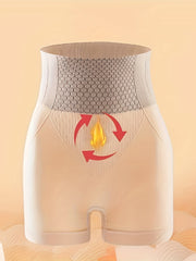 Shorts de control de abdomen de cintura alta para mujer, sin costuras, que levantan los glúteos, transpirable, mezcla de nylon, negro