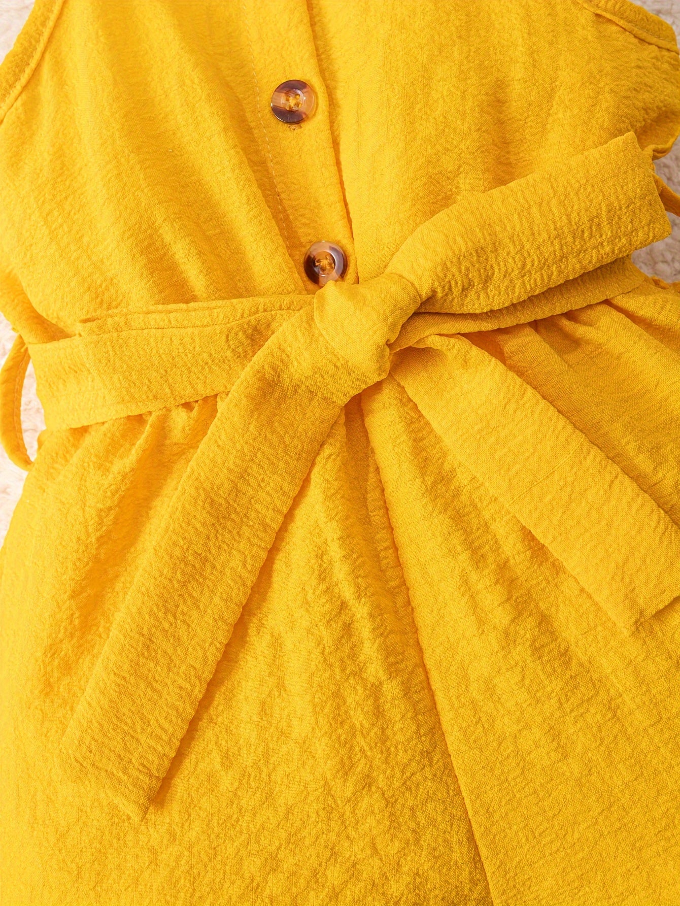 Baby Girl Bubble Romper Straps Solid Color All-Season with Belt for Toddler Learning to Walk