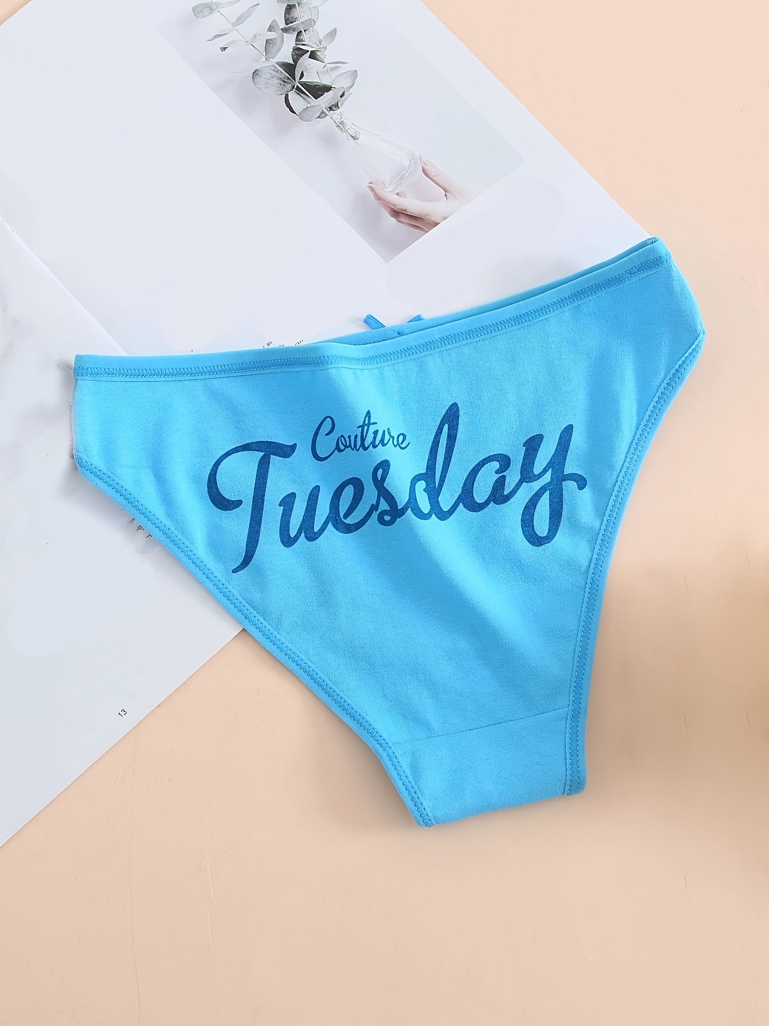 Women's Cotton Briefs 7 Pack Multicolor Alphabet Pattern Comfortable Underwear