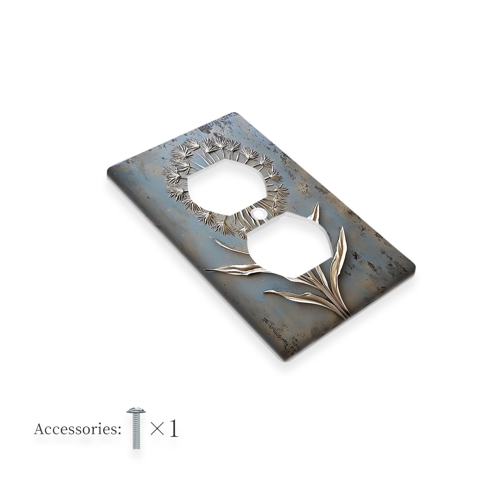 White Dandelion Light Switch Cover Decorative for Bathroom Bedroom Easy to Install