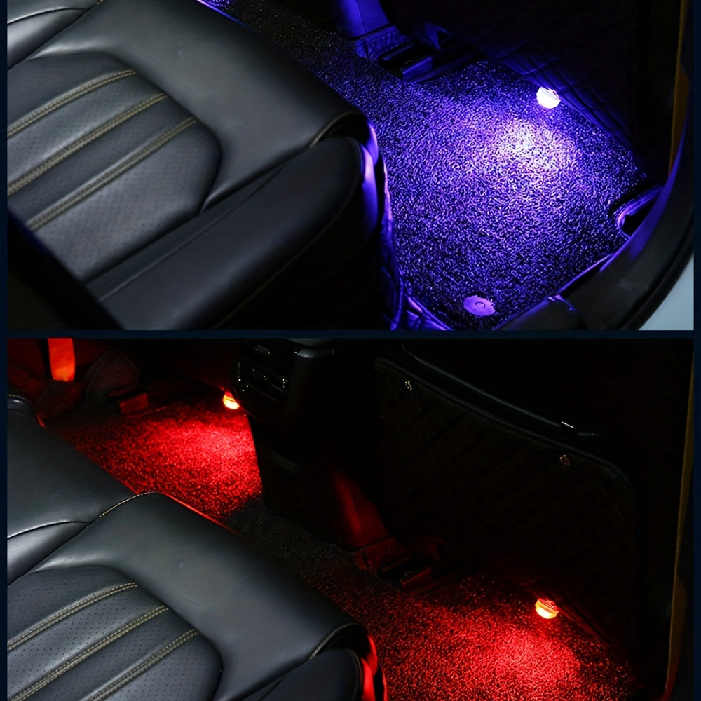 Luz ambiental interior de coche LED RGB inalámbrica con control remoto