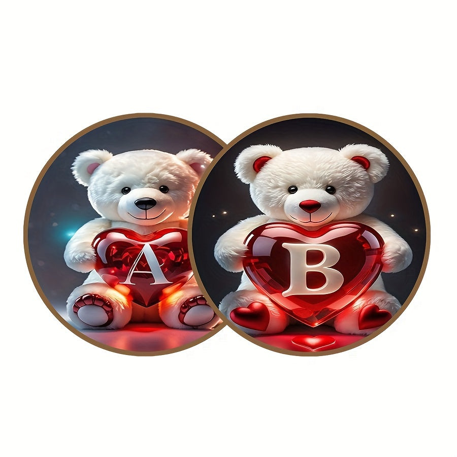 Animal Series Bear Alphabet Wooden Coaster for Drinks and Gifts