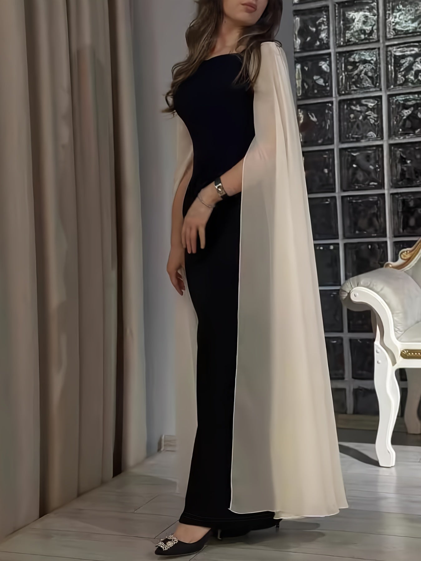 Women's Bodycon Knit Dress with Square Neck and Color Block Zipper for Spring Summer