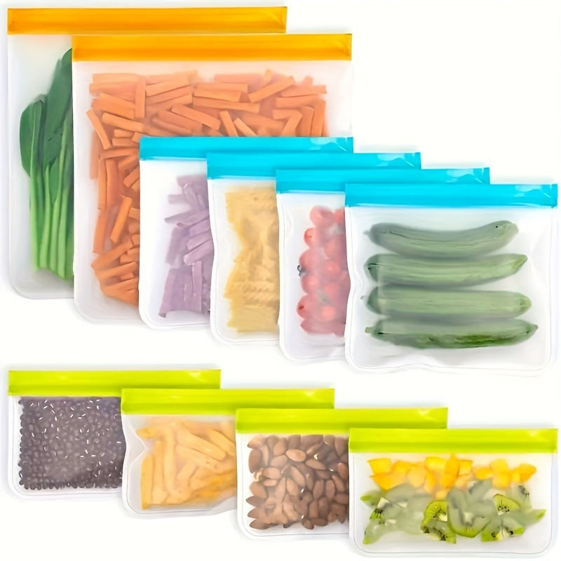 Food Storage Bags Set Reusable Silicone Plastic-Free Freezer Safe Sandwich Snack Bags