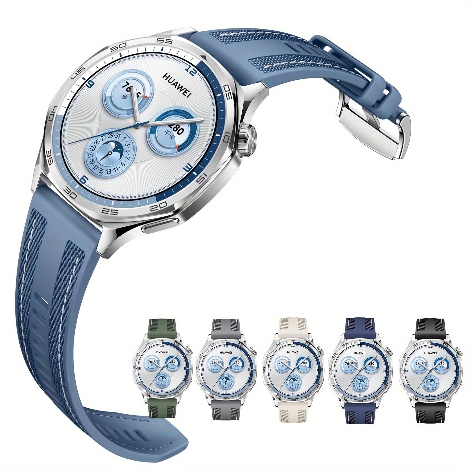 Woven Cloth Watch Band 22mm Quick Release Stainless Steel Buckle for Smartwatches